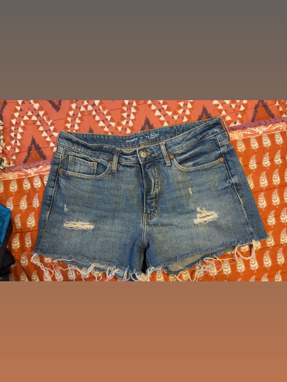 Old Navy Blue Distressed Denim Cutoff Shorts